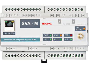 SVA-M - třífázové měření signálu HDO, upevnění na DIN lištu